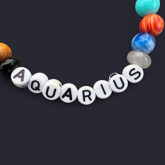 Aquarius Zodiac Keychain Bracelet - Picture 2 of 4